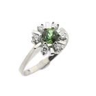Image 1 of White gold ring with peridot and diamonds | 0.24 ct.