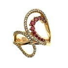 Image 2 of Rose gold ring with white and pink zirconia stones