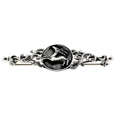 Image 1 of Vintage silver brooch with deer