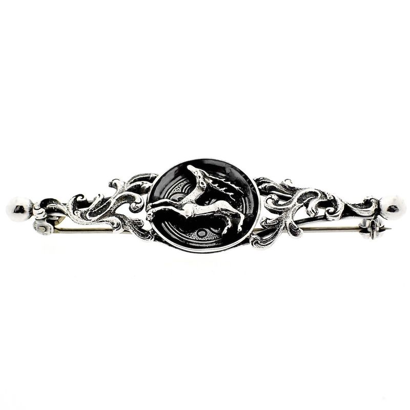 Image 1 of Vintage silver brooch with deer