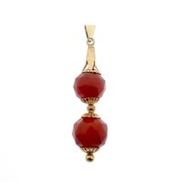 Vintage gold pendant with carnelian stones