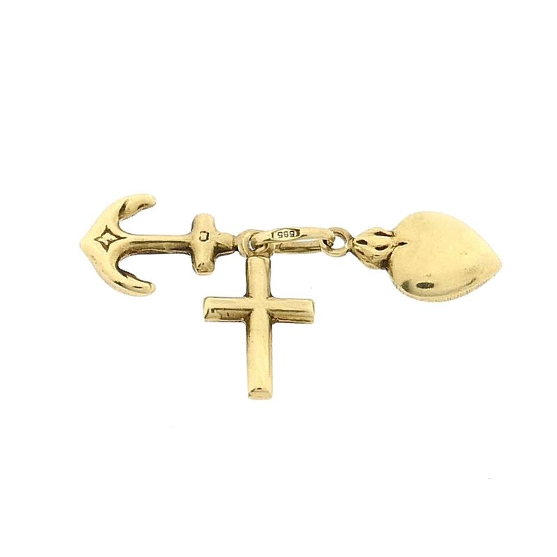 Image 9 of Gold Pendant; Faith, Hope, Love.