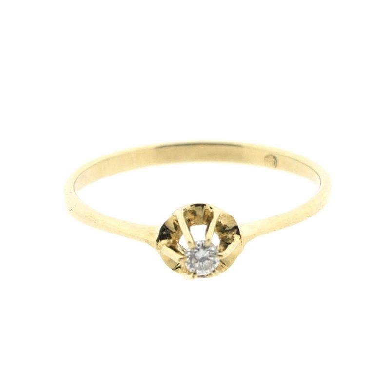 Image 7 of Gold solitaire ring with diamond | 0.03 ct.
