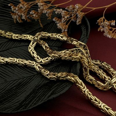 Gold square king chain with diamond; 0.48 ct. Image 2 of Gold square king chain with diamond; 0.48 ct.