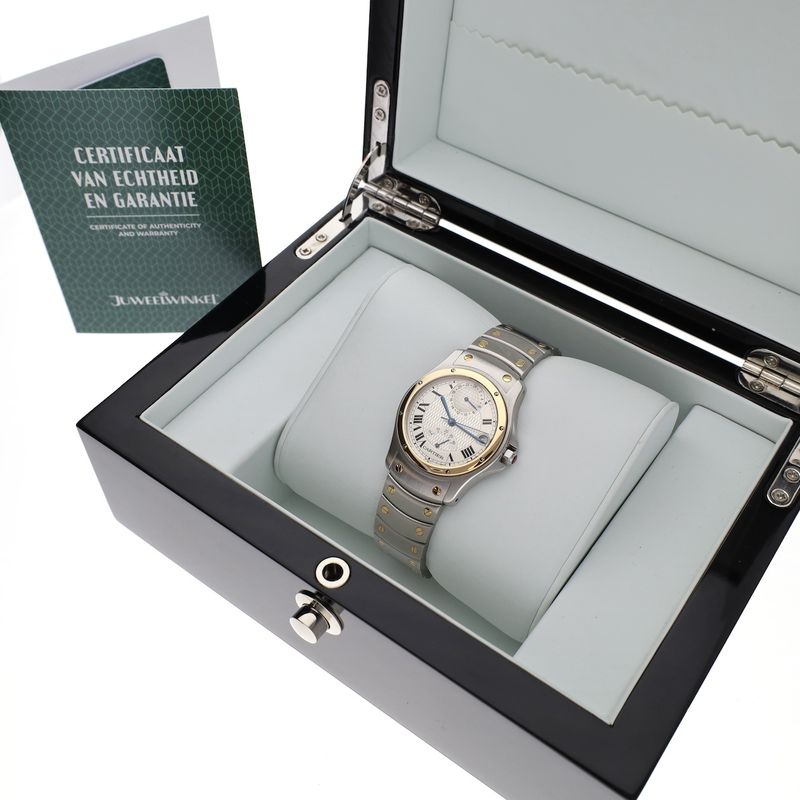 Image 4 of Cartier Santos Ronde Aviator '150 Years Limited Edition' W20038R3; Automatic watch with GMT