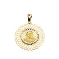 Two-tone gold pendant with the face of Mary