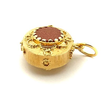 Image 2 of 18K Gold Unique Pendant with Goldstone