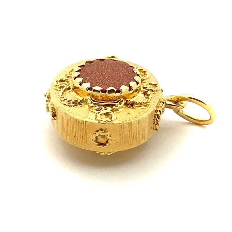 Image 2 of 18K Gold Unique Pendant with Goldstone