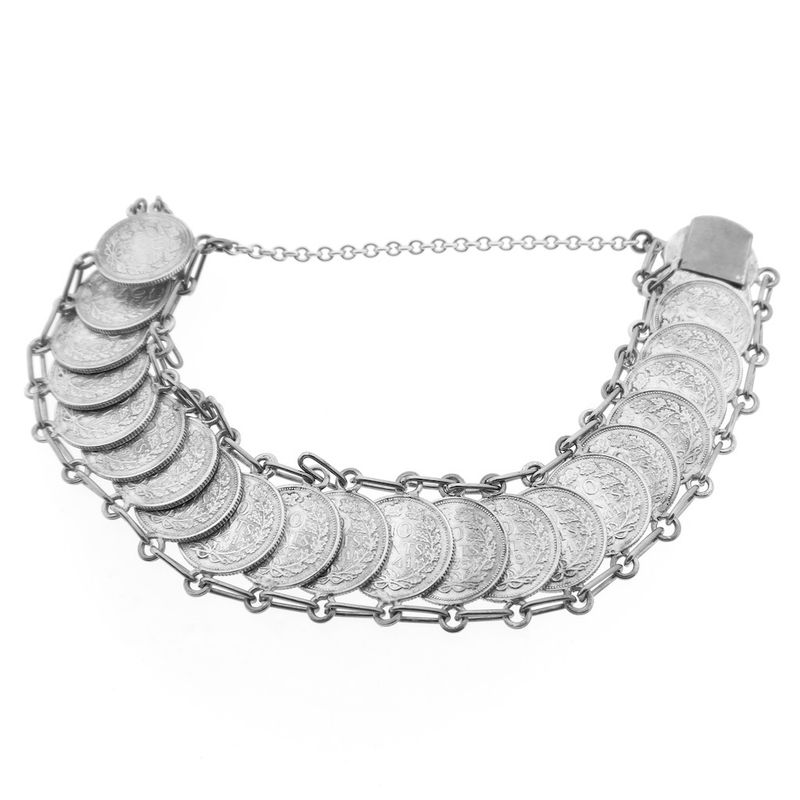 Image 7 of Silver Queen Wilhelmina coin bracelet | 17 cm
