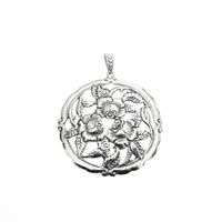 Silver floral pendant