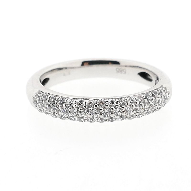 Image 6 of White Gold Pavé Ring with Zirconia