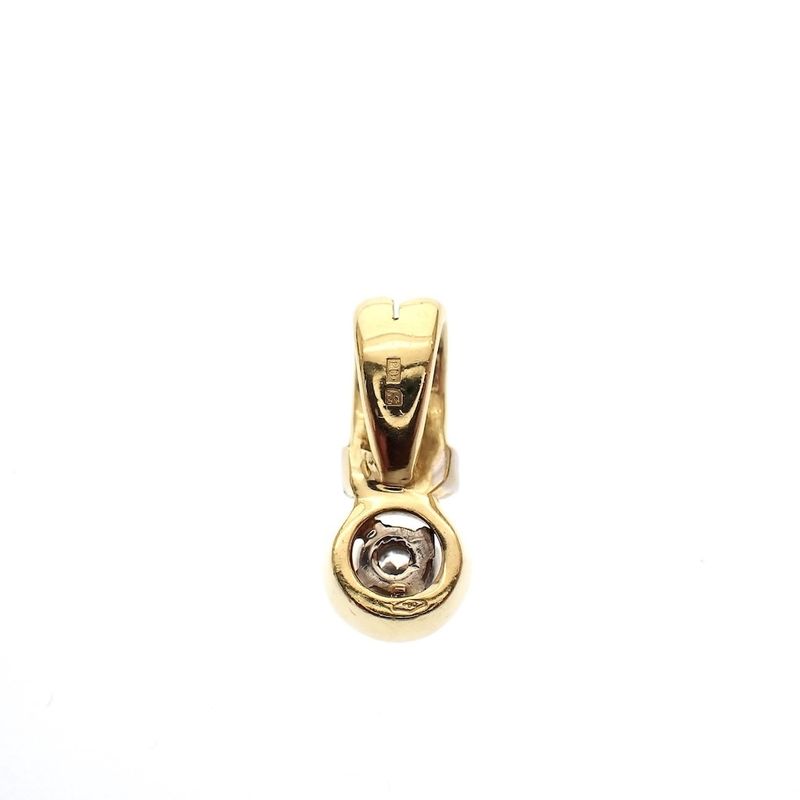 Image 4 of Two-tone gold pendant with 0.07 ct diamond.