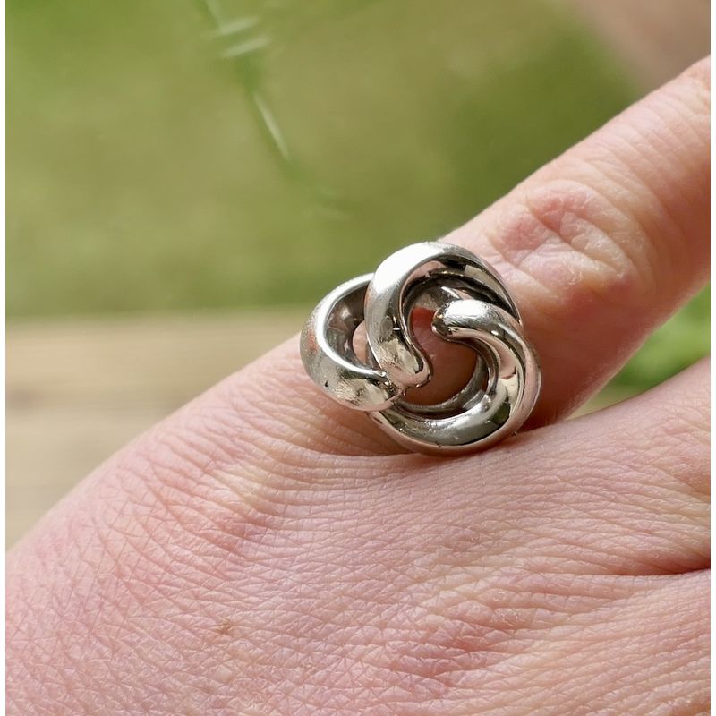 Image 8 of White gold ring; knotted