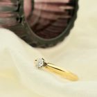 Image 2 of Gold solitaire ring with diamond; 0.15 ct.