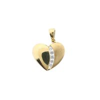 Gold Heart Pendant with Zirconia; 9 Karat