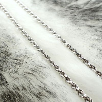 Image 2 of Silver long twisted link necklace | 69.5 cm