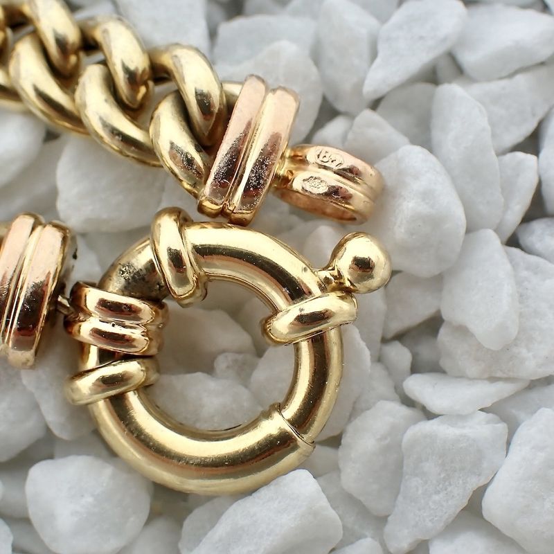 Image 7 of Two-tone gold gourmet link necklace