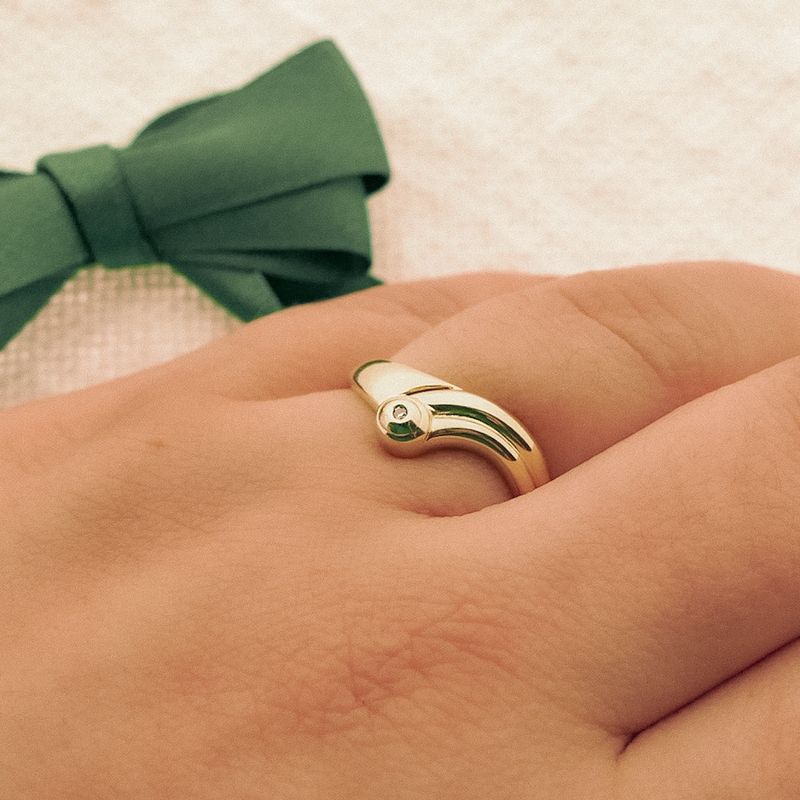 Image 4 of Gold solitaire ring with diamond 0.005 ct.