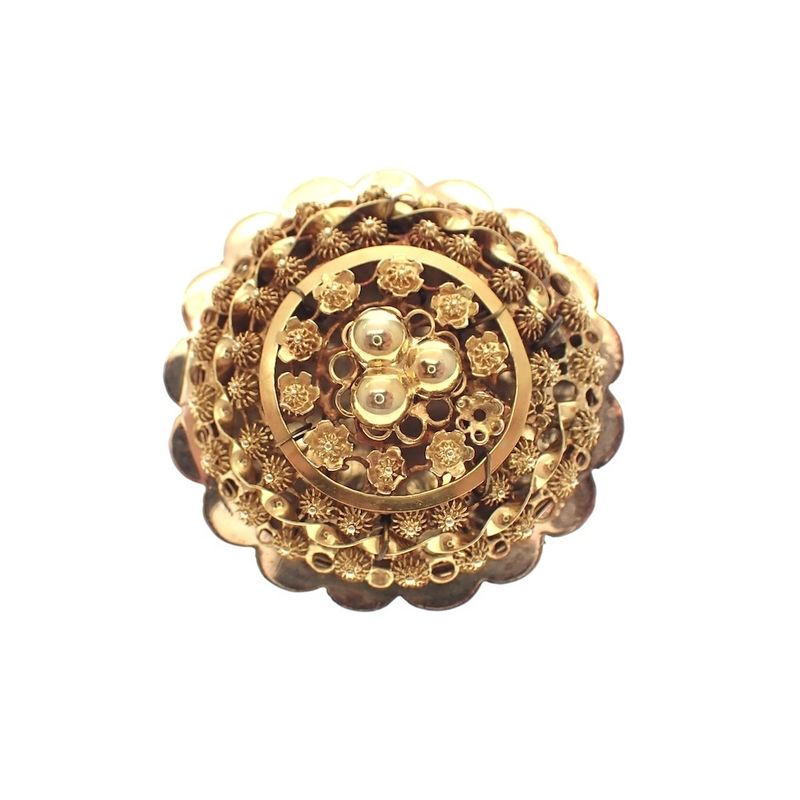Image 1 of Antique gold brooch; Filigree technique