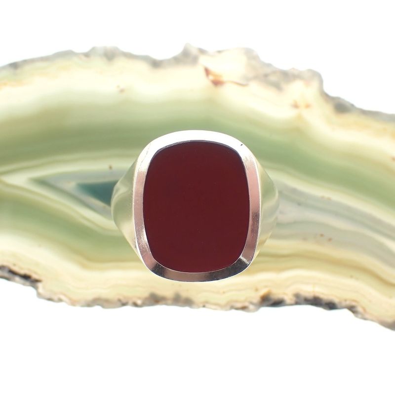 Image 2 of Signet ring set with carnelian