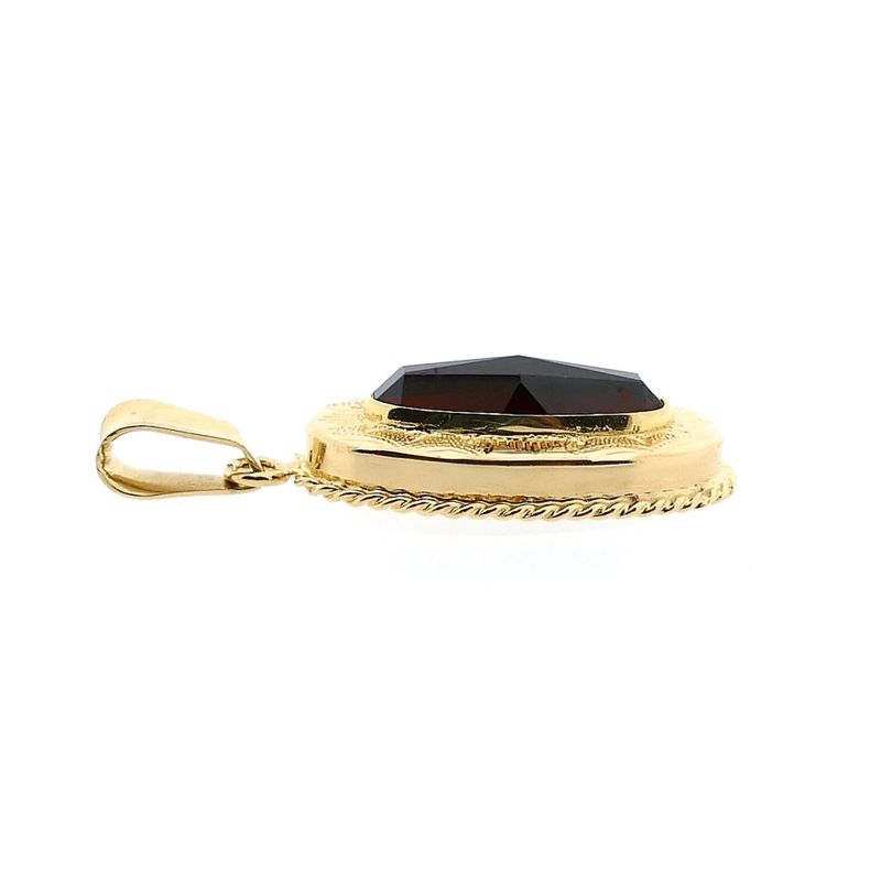 Image 9 of Vintage Gold Pendant with Garnet