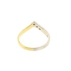 Image 6 of Bicolor Gold V-Shaped Ring with Diamonds; 0.105 ct.