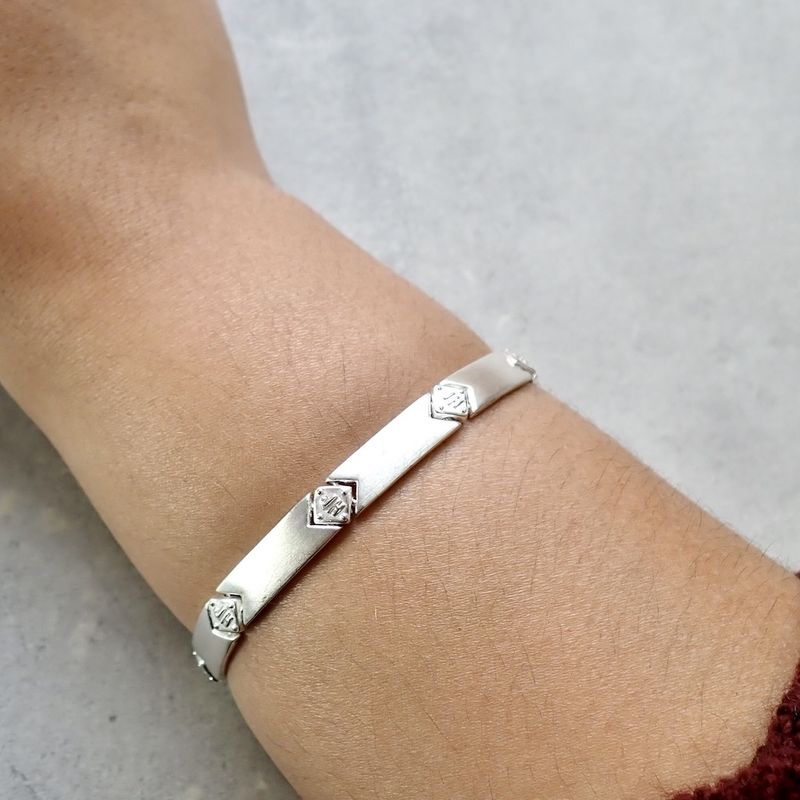 Image 2 of Silver matte link bracelet | 20 cm