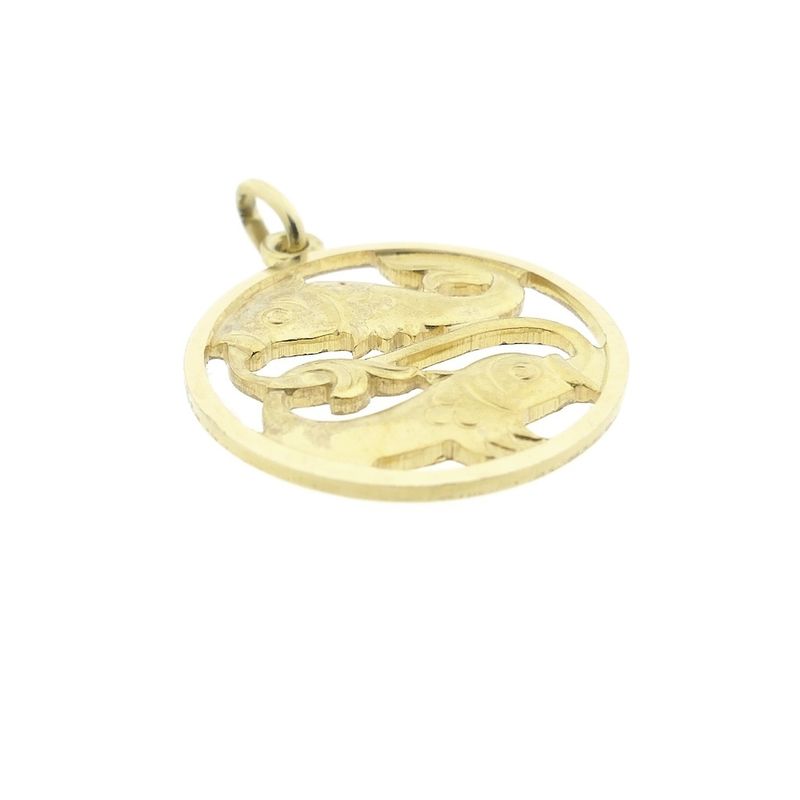 Image 7 of Gold zodiac sign pendant; Pisces