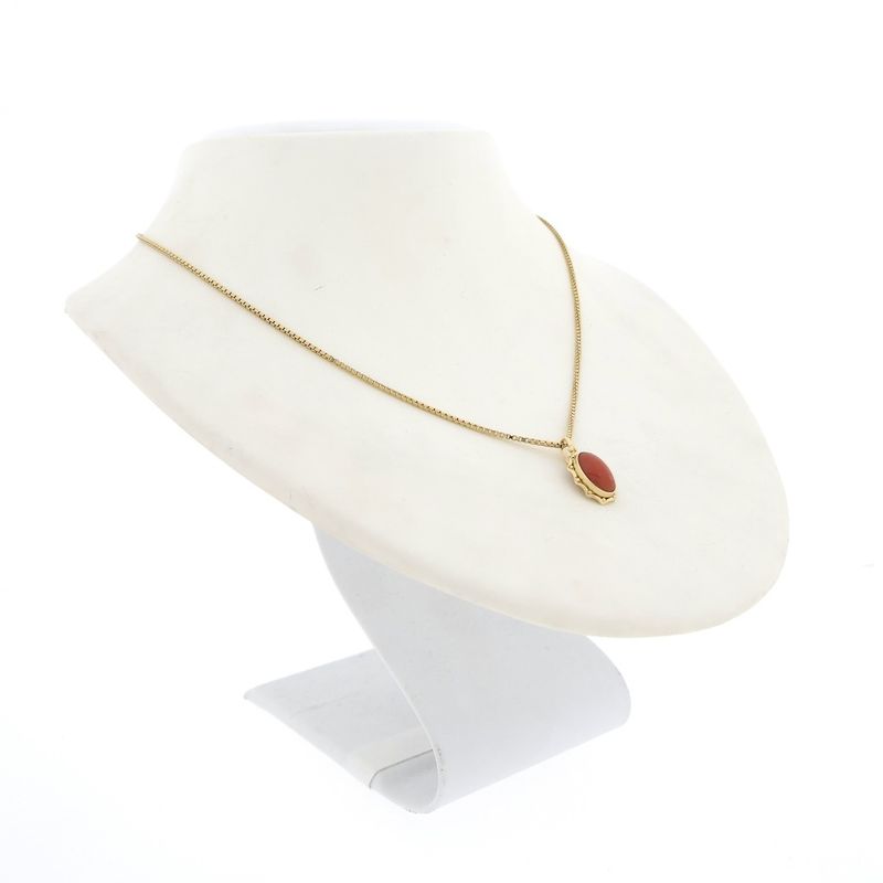 Image 4 of Gold pendant with red coral | Vintage