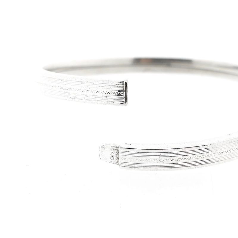 Image 5 of Silver Slave Bracelet with Pattern; Size M