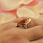 Image 4 of Vintage gold ring with carnelian bandagate