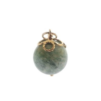 Image 1 of Golden ball pendant with jade