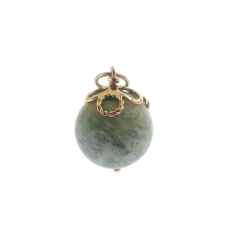 Image 1 of Golden ball pendant with jade