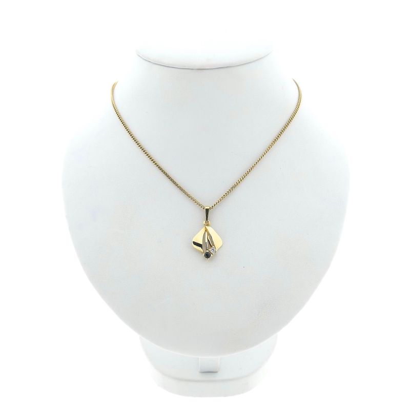 Image 3 of Gold pendant with sapphire and zirconia