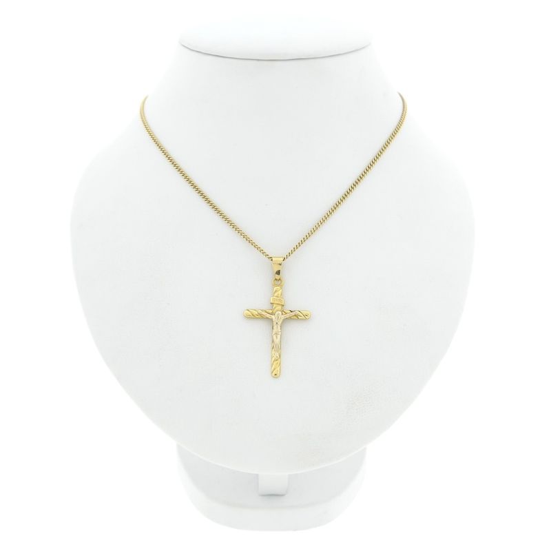 Image 3 of 18-karat two-tone gold pendant of a cross with a corpus | INRI