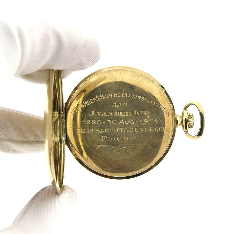 Image 8 of Zenith Antique 14k gold pocket watch; N.V. Hoek's Oxygen Factories
