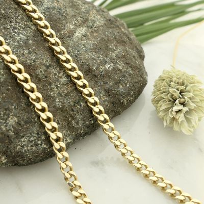 Image 2 of Gold gourmet link chain | 47.5 cm
