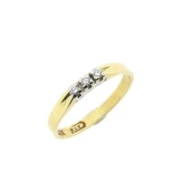 Gold ring with diamonds; 0.075 ct.