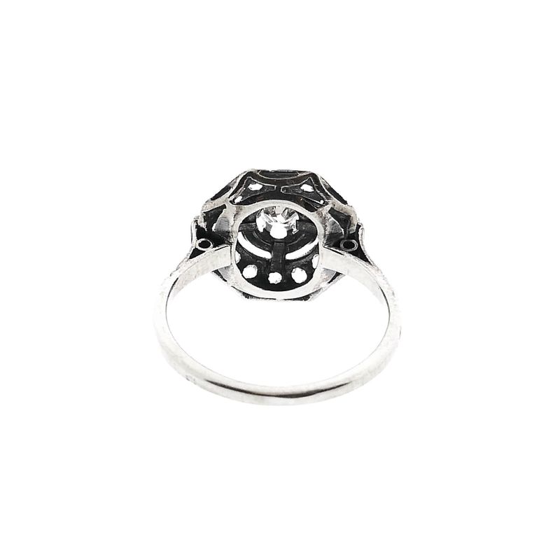 Image 6 of Antique White Gold Diamond Ring; 0.27 ct.