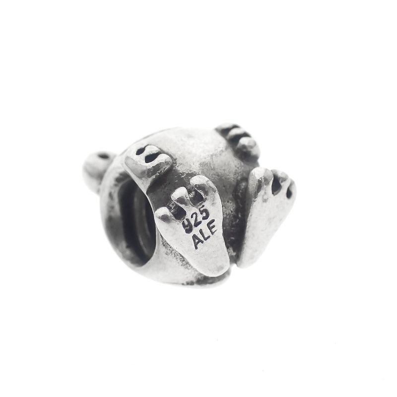 Image 6 of Pandora charm; Silver; Frog