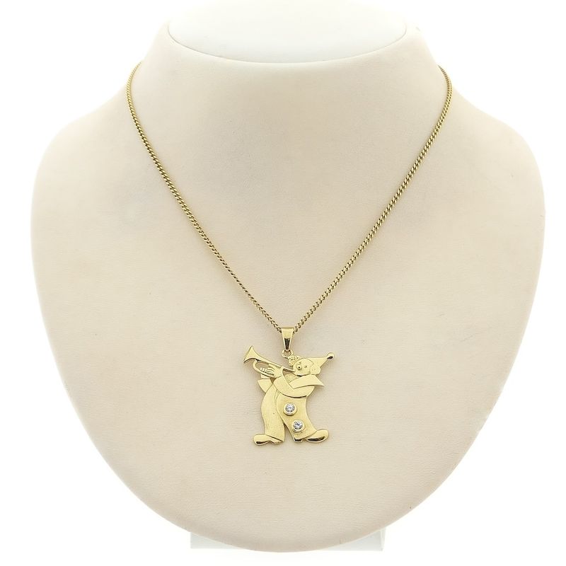 Image 3 of Gold pendant of a clown with zirconia