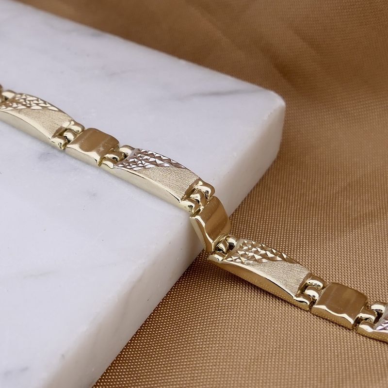 Image 2 of Two-tone gold fantasy link bracelet | 19 cm