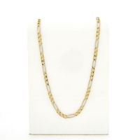 Two-tone gold Figaro link chain