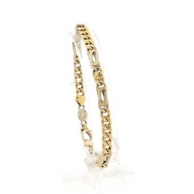 Two-tone gold link bracelet; Manchini Image 1 of Two-tone gold link bracelet; Manchini