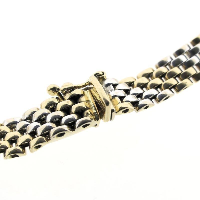 Image 3 of Two-tone gold panther link bracelet