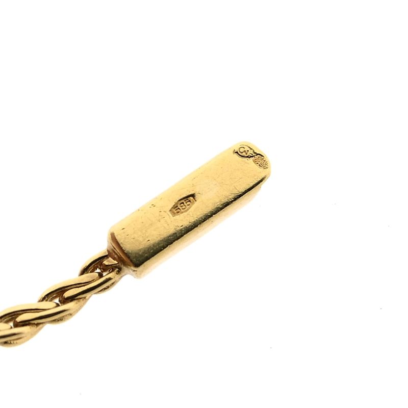 Image 9 of Gold Fantasy Link Necklace with Fixed Pendant; 14 Karat; 43 cm