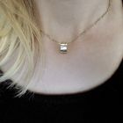 Image 5 of Two-tone gold pendant with 0.02 ct diamond.