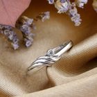 Image 2 of White gold ring with diamond 0.01 ct.