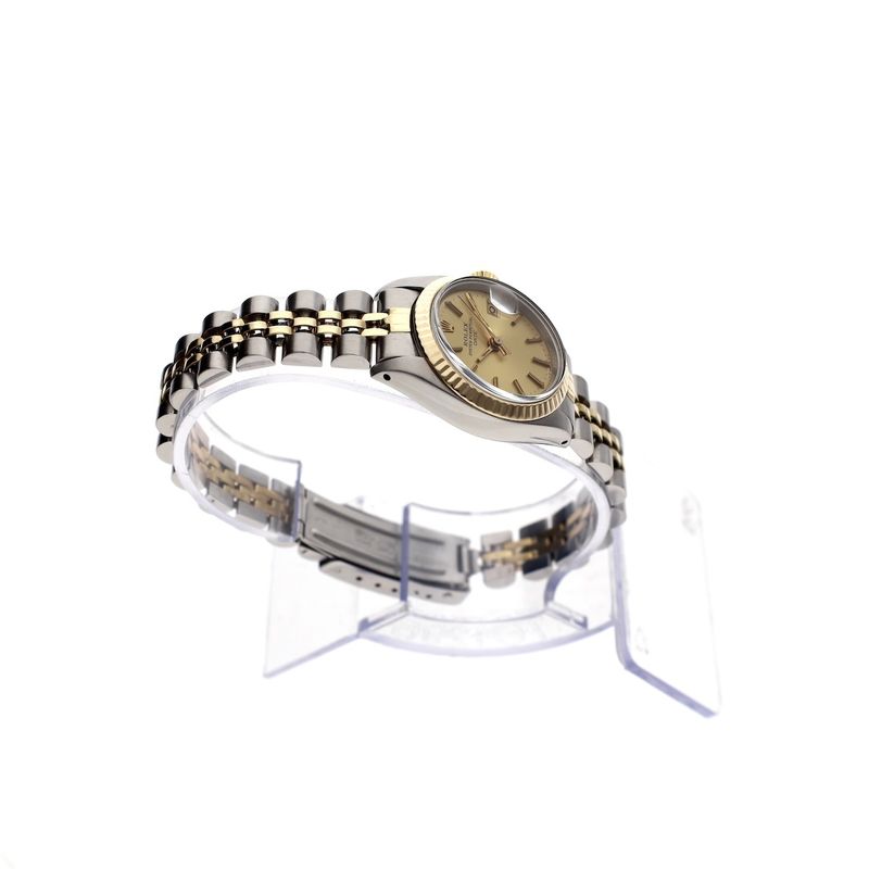Image 14 of Rolex Oyster Perpetual Lady-Date 26mm 6917; Vintage 18k gold/steel women's watch