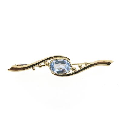 Image 1 of Gold brooch with topaz | Vintage